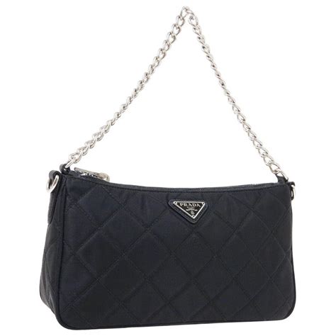 prada black bag with silver chain|prada front zip shoulder bags.